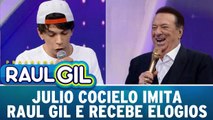 Julio Cocielo imita Raul Gil e ganha elogios do apresentador