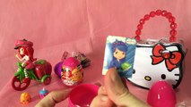 MORANGUINHO e HELLO KITTY Strawberry Shortcake Ovos surpresas Kinder Ovos Festa brinquedos kids