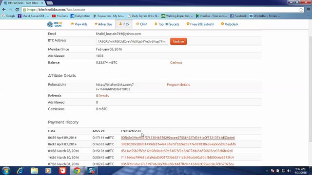 bits for clicks earning