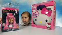 Хеллоу Китти набор косметики и парик распаковка косметички Hello Kitty makeup kit unpacking