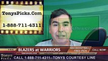 Golden St Warriors vs. Portland Trailblazers Free Pick Prediction Game 1 NBA Pro Basketball Playoffs Odds