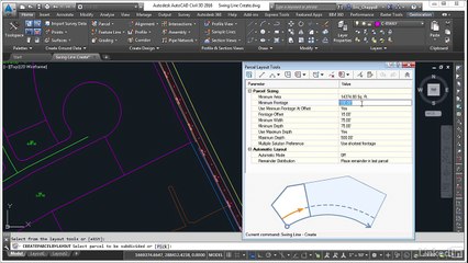 AUTO CAD Create parcels - Swing Line Create