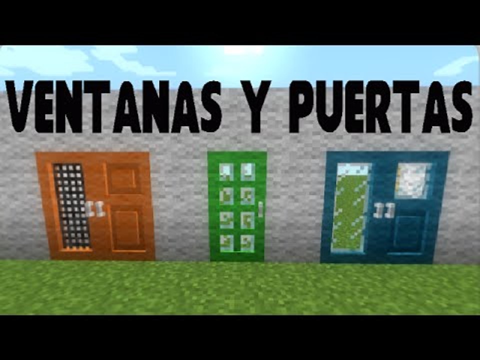 Como hacer ventana cristal y puerta en Minecraft tutorial para novatos