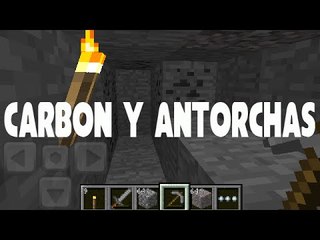 Como hacer  carbon, hacer  antorchas y cocinar en horno en Minecraft
