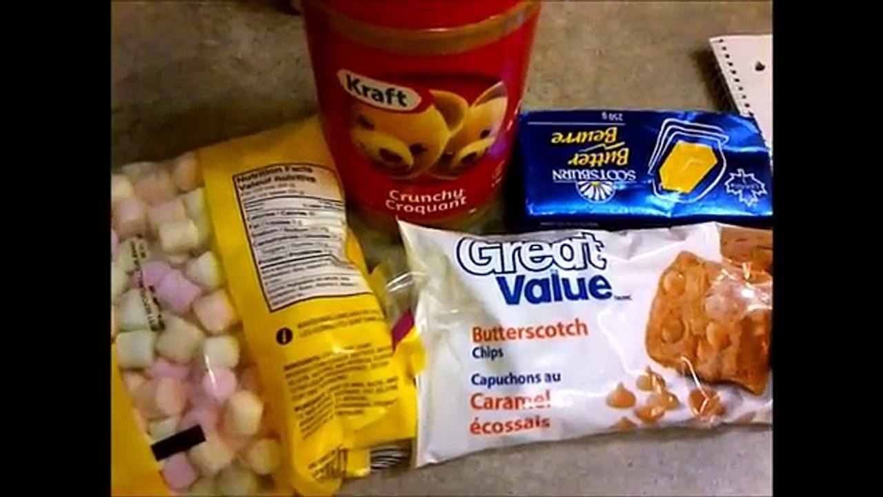 Peanut Butter butterscotch Marshmallow Squares how to make them