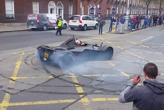 Racing Driver Oliver Webb Pulls Donuts as Gumball Rally Kicks Off in Dublin