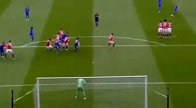 Wes Morgan Goal - Manchester United vs Leicester City 1-1 (2016)