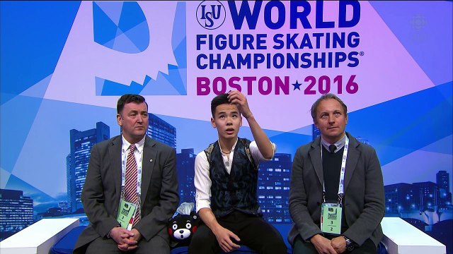 Nam NGUYEN - SP kiss and cry - ISU World Championships 2016