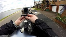 Cardiff bay lock barrage riding motorbike around the lock in Cardiff Penarth XXL Motorbikes