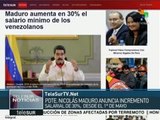 Venezuela: Maduro anuncia aumento al salario mínimo del 30%