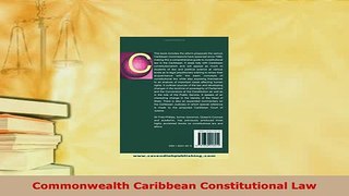 PDF  Commonwealth Caribbean Constitutional Law  EBook