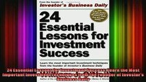 READ Ebooks FREE  24 Essential Lessons for Investment Success Learn the Most Important Investment Full EBook