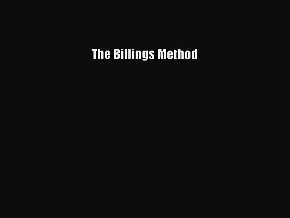 Read The Billings Method Ebook Free