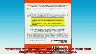 FREE EBOOK ONLINE  The Motley Fool Investment Guide How The Fool Beats Wall Streets Wise Men And How You Full EBook