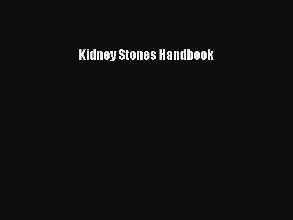 Download Kidney Stones Handbook PDF Free