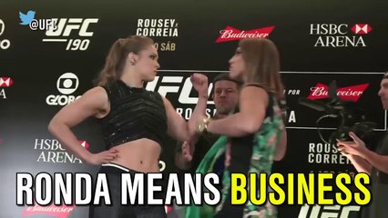 Ronda Rousey AWKWARD Sexual innuendo at UFC 193 press conference