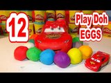 12 Play Doh Pixar Cars Surprise Eggs Micro Drifters and WGP Lightning McQueen Mater and Francesco Be