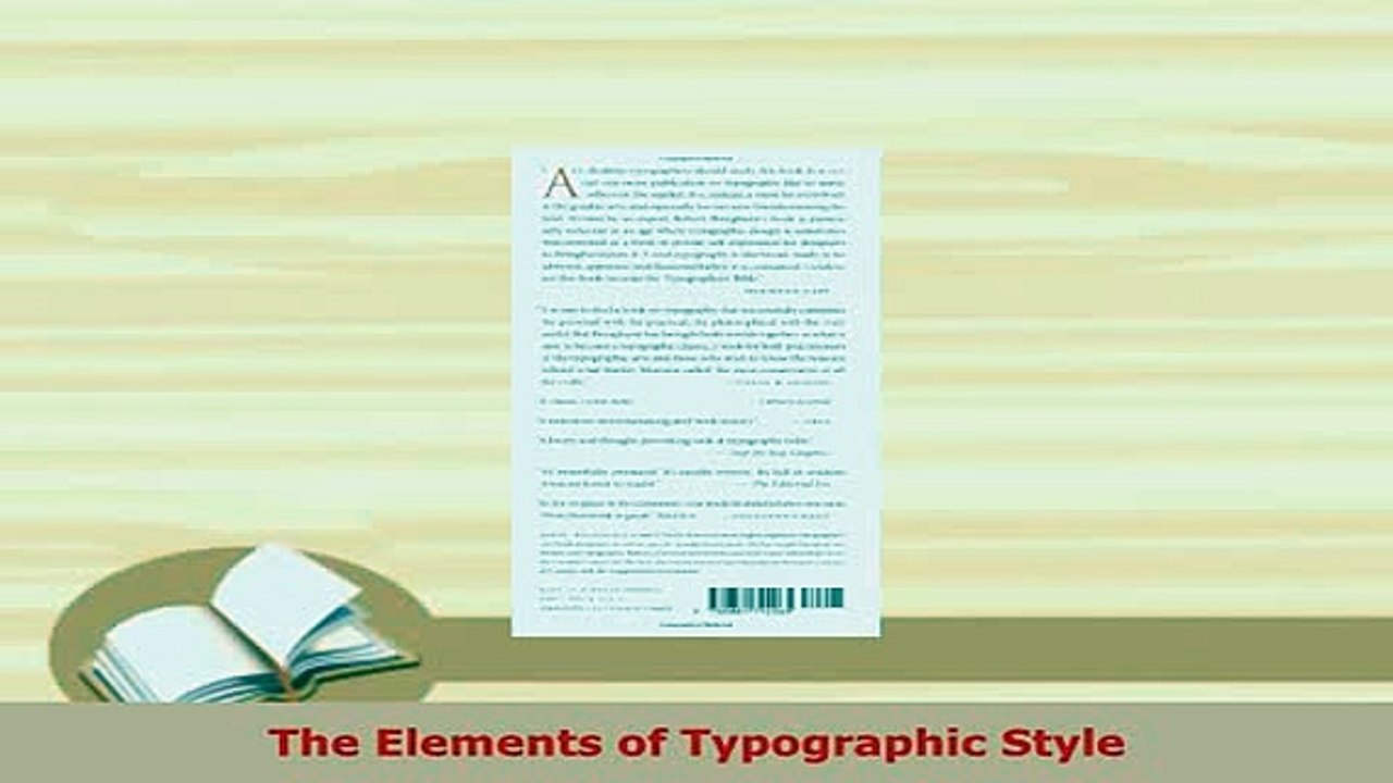 PDF  The Elements of Typographic Style Download Full Ebook