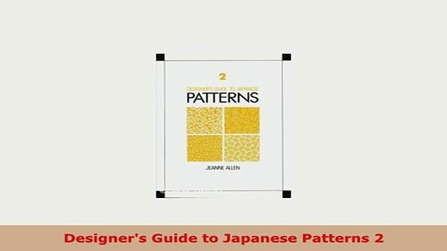 PDF Designers Guide to Japanese Patterns 2 Free Books