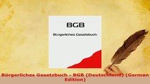 PDF  Bürgerliches Gesetzbuch  BGB Deutschland German Edition  EBook