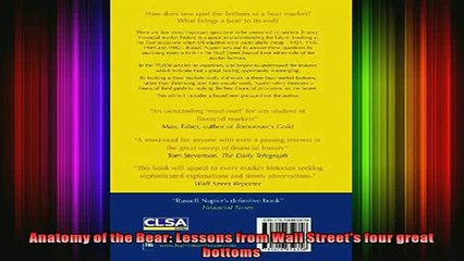 READ Ebooks FREE  Anatomy of the Bear Lessons from Wall Streets four great bottoms Full Free