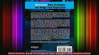 READ book  Alternative Beta Strategies and Hedge Fund Replication Online Free