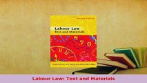 PDF  Labour Law Text and Materials Free Books