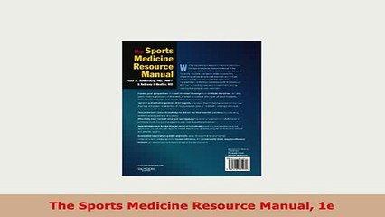PDF  The Sports Medicine Resource Manual 1e PDF Book Free