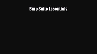 Download Burp Suite Essentials Ebook Free