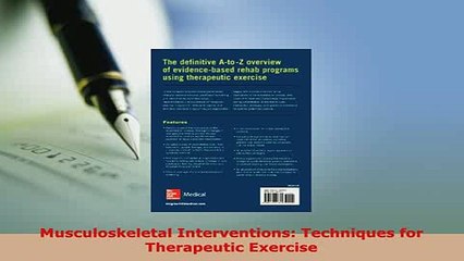 Download  Musculoskeletal Interventions Techniques for Therapeutic Exercise Download Online