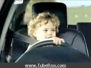 4 year old driving a SUV