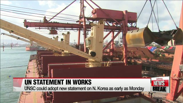 UNSC could adopt draft statement on N. Korea as early as Monday