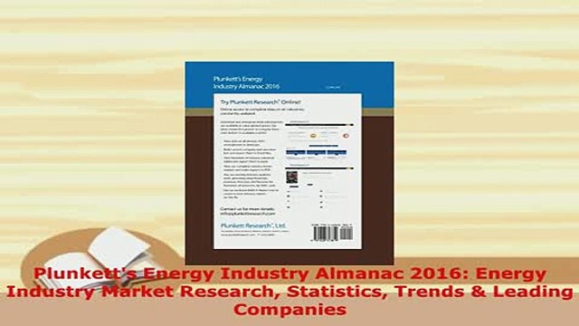Download Plunketts Energy Industry Almanac 2016 Energy Industry Market Research Statistics Trends PDF Full Ebook