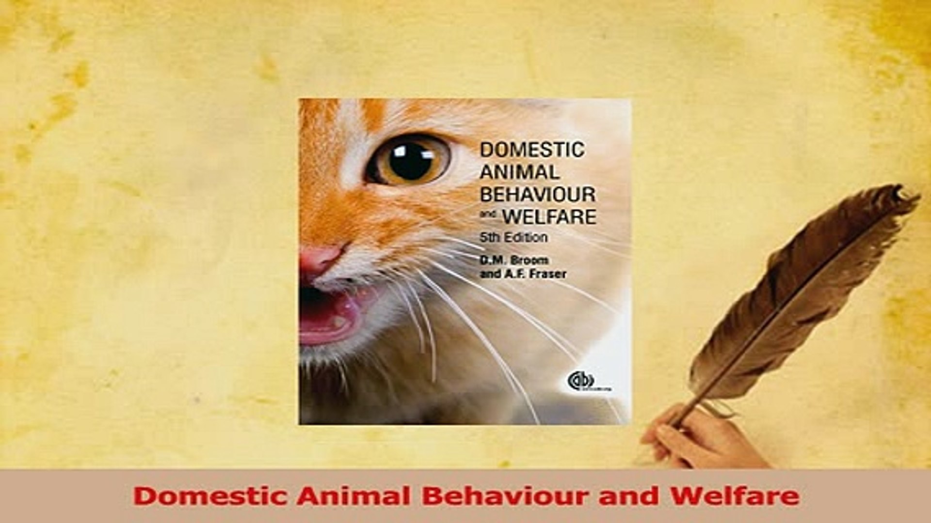⁣PDF  Domestic Animal Behaviour and Welfare Read Online