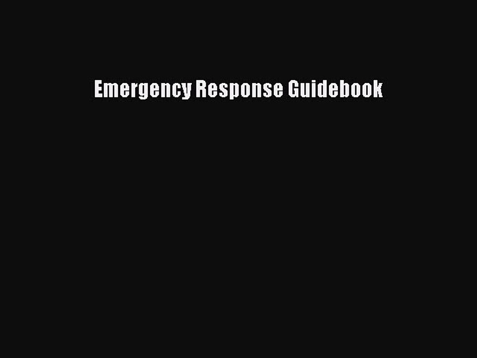 PDF Emergency Response Guidebook  EBook