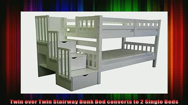 favorite Bedz King Stairway Bunk Twin over Twin Bed with 3 Drawers in the Steps White