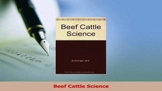Download  Beef Cattle Science PDF Free