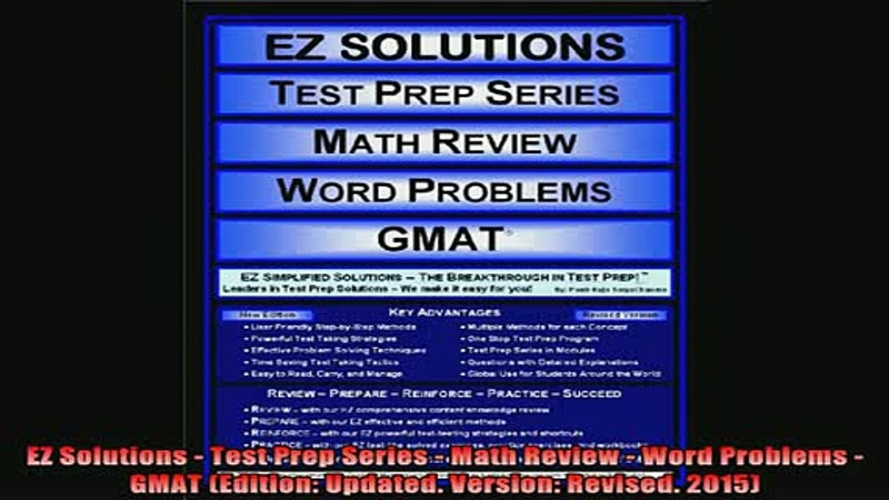 FREE EBOOK ONLINE  EZ Solutions  Test Prep Series  Math Review  Word Problems  GMAT Edition Updated Online Free