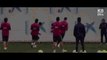 Lionel Messi Nutmegs Gerard Pique in Training (29-04-2016)