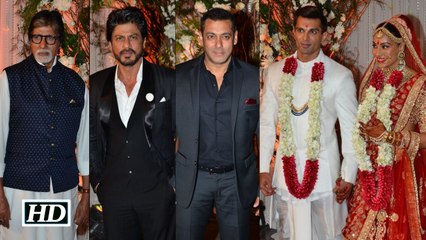 Big B SRK grace Bipasha Karans wedding reception