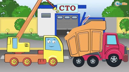 Мультфильмы для Детей. Грузовик. Строительная Техника строит АвтоМойку и АвтоСервис. Трактор Павлик