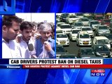 Cab drivers protest ban on diesel taxis