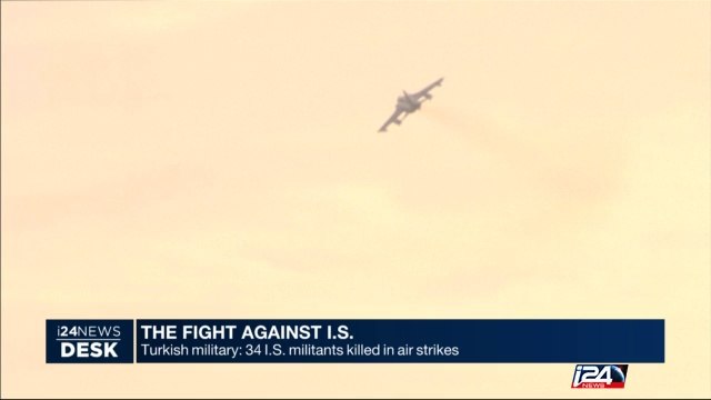 Turkish milirary: 34 I.S. militants killed in air strikes