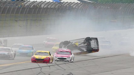 Keselowski wins crashed filled race