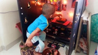 Chota Pujari - Baby doing Pooja