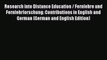 Book Research into Distance Education / Fernlehre und Fernlehrforschung: Contributions in English