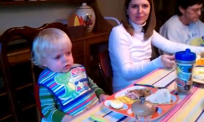 Toddler Falling Asleep At Thanksgiving Dinner