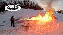 Camera 360° Captured Flamethrower on Ice Snow 2016