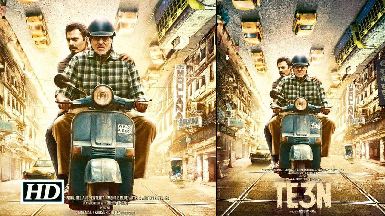 Big B Nawazuddin ride scooter in TE3N poster
