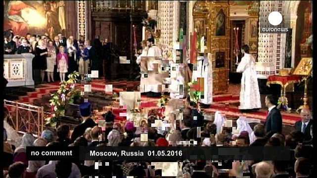 Russia: President Putin attends Easter Mass in Moscow cathedral